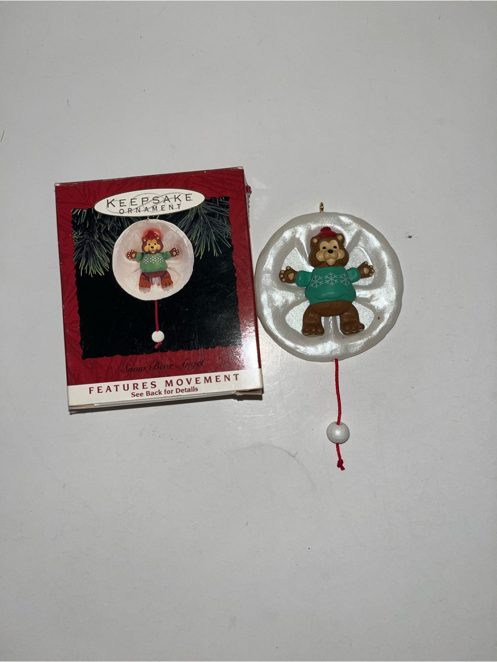 Hallmark Snow Bear Angel Features Movement Ornament
